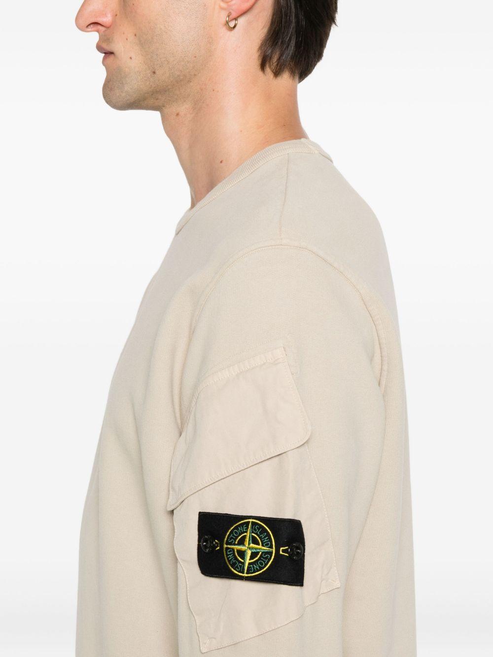 STONE ISLAND Felpa girocollo con patch logo<BR/> 