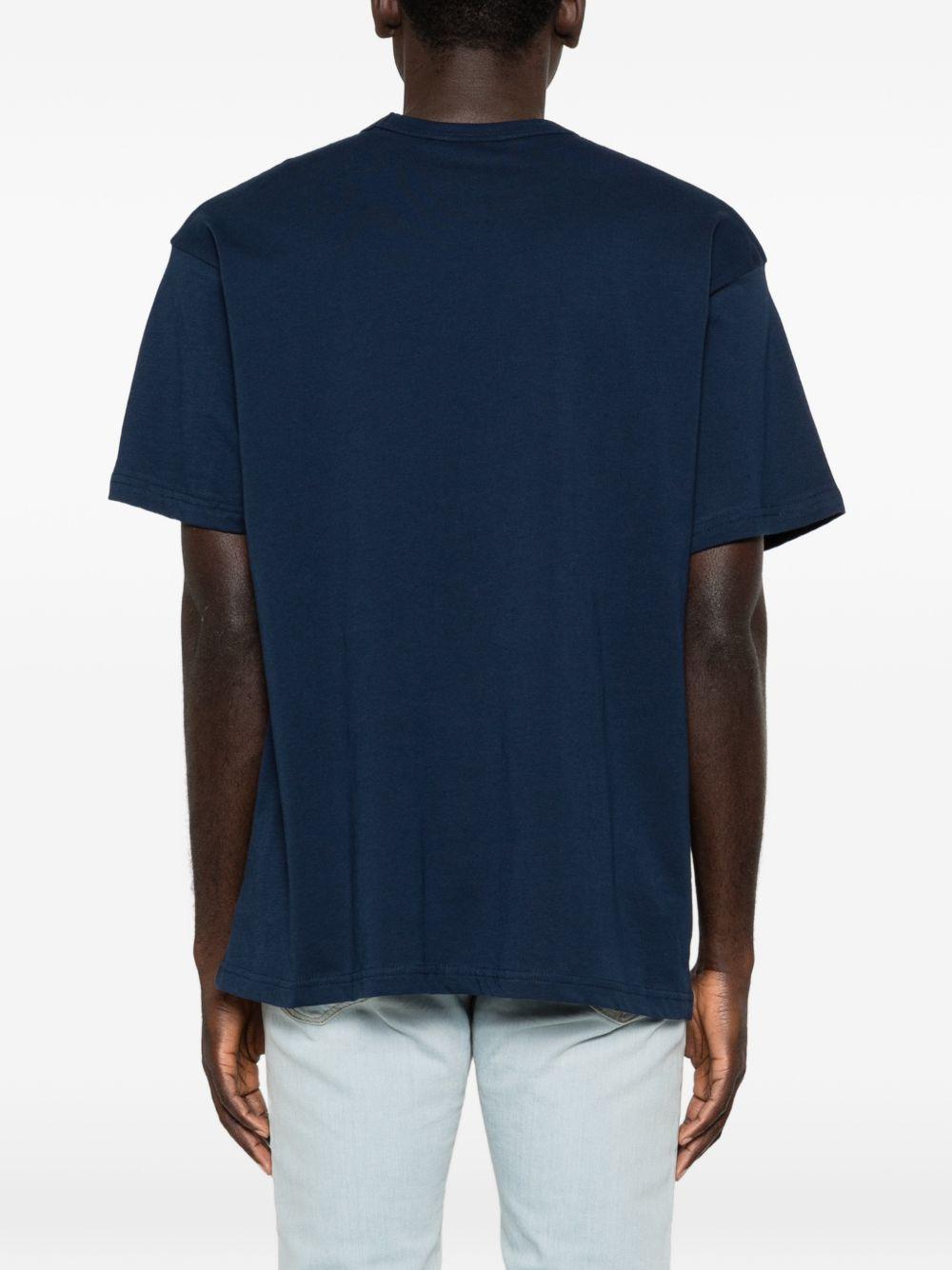 VERSACE JEANS COUTURE Maglia blu girocollo in cotone 