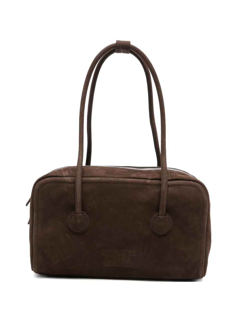 MARGESHERWOOD Borsa in suede Soft Boston con logo 