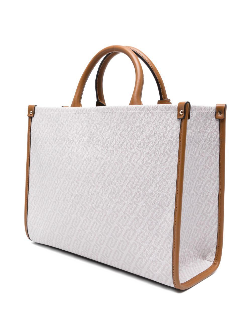 LIUJO Borsa a mano tote rosa con logo all-over 