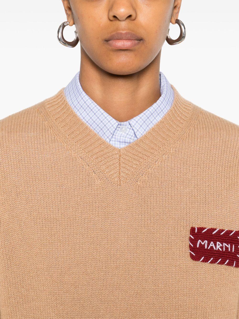 MARNI Maglia scollo a V in cashmere 