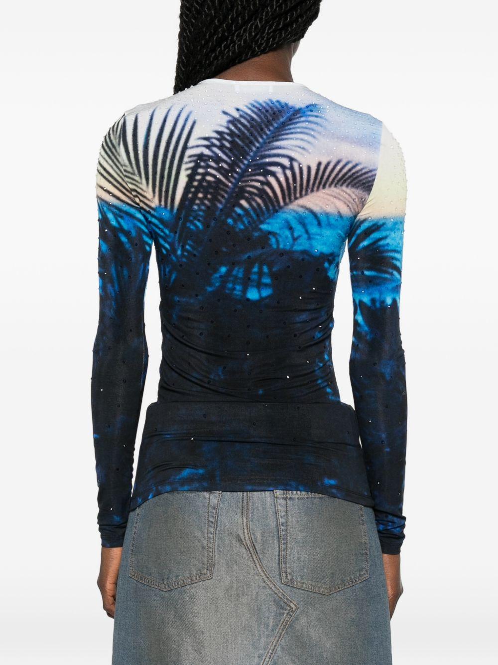 RABANNE T-shirt con stampa tropicale 