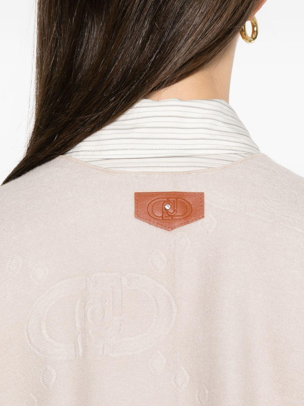 LIUJO Poncho con logo e frange 