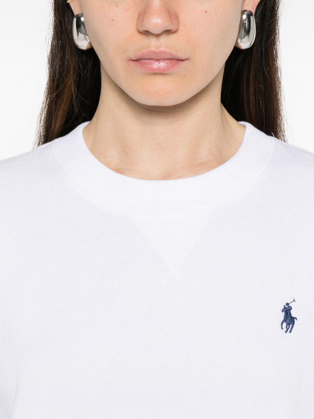 POLO RALPH LAUREN Felpa girocollo bianca con logo 