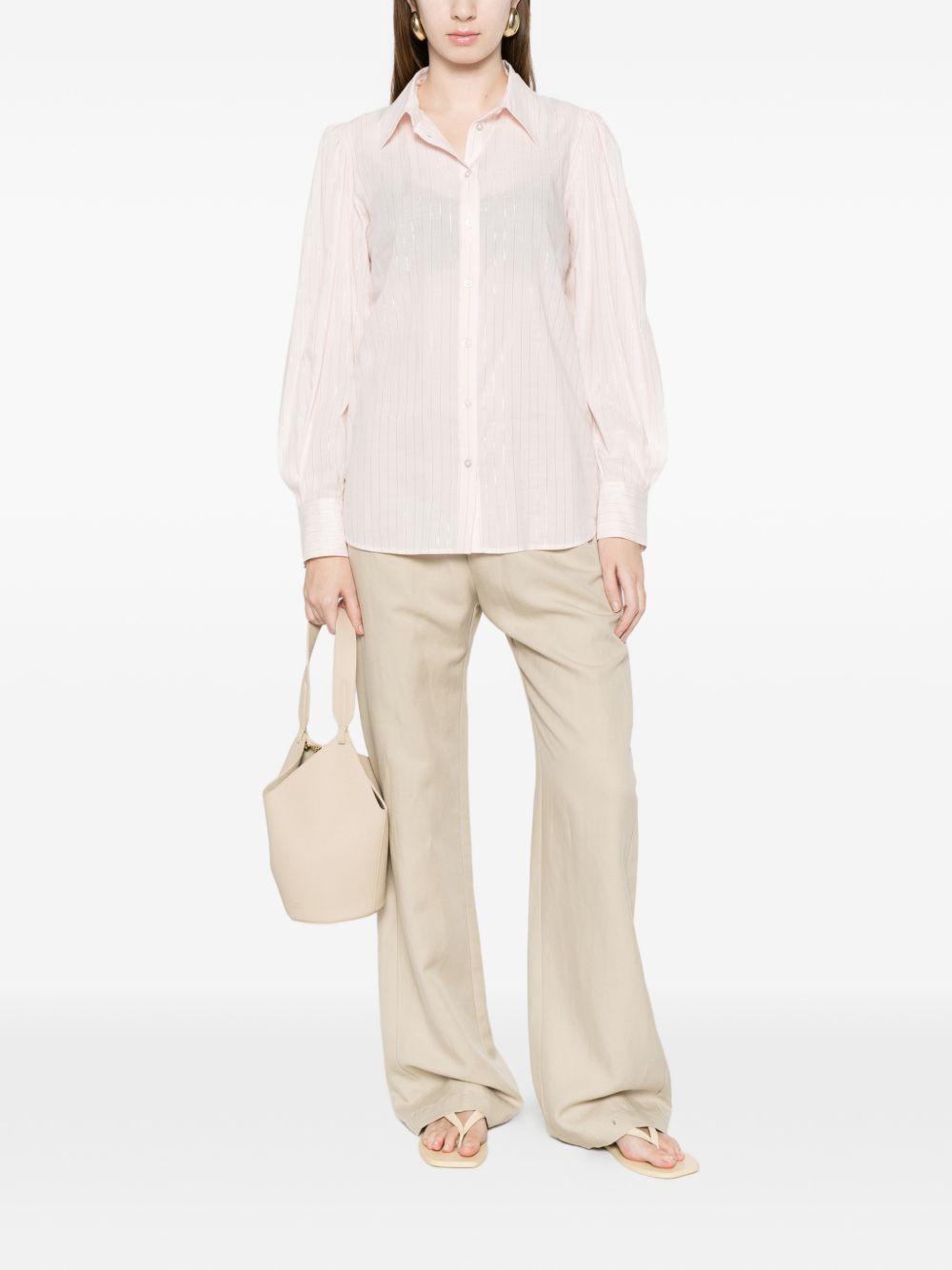 TWINSET Camicia a righe bianche e rosa 
