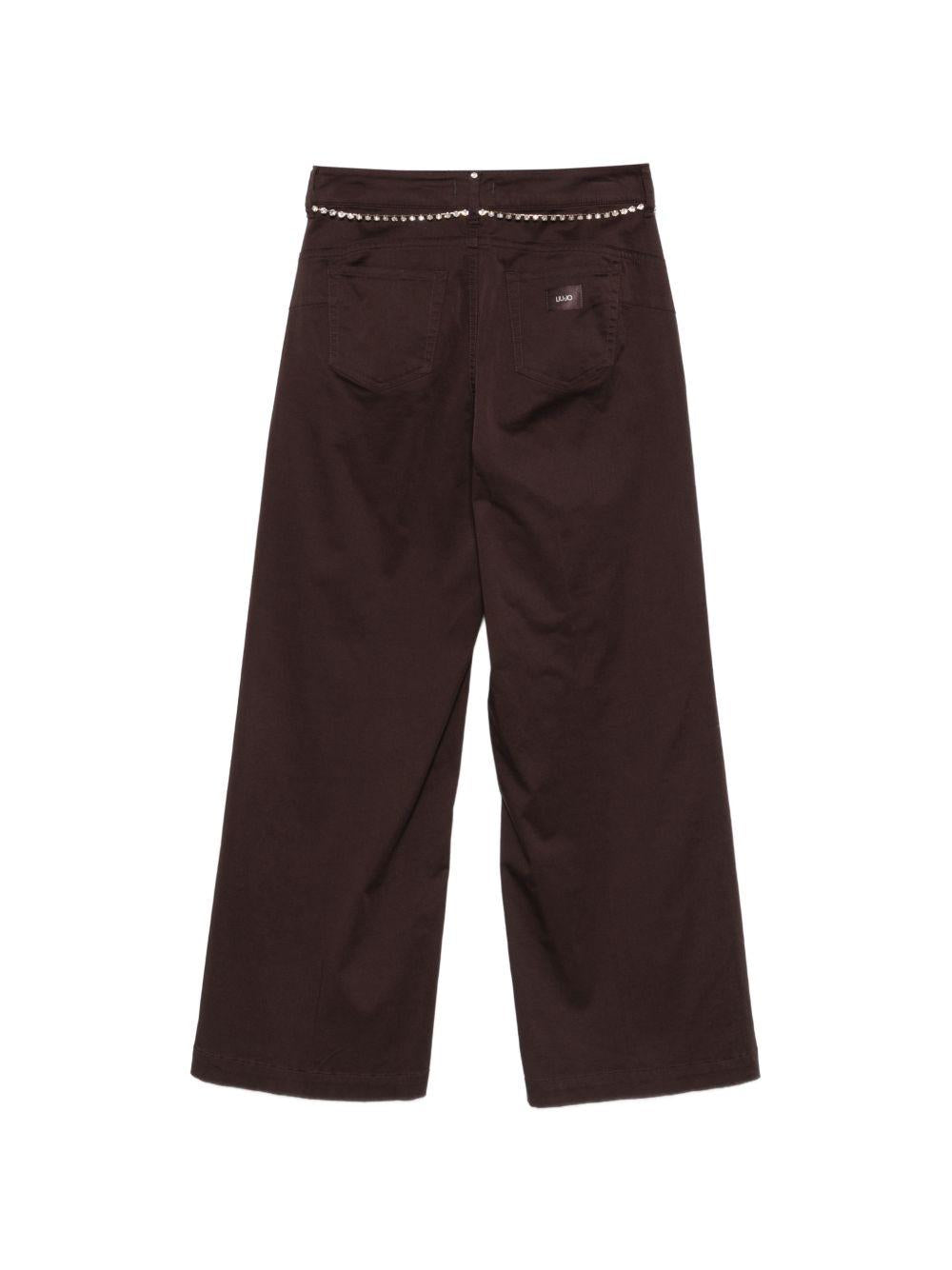 LIUJO Pantaloni con catenina in vita marroni 