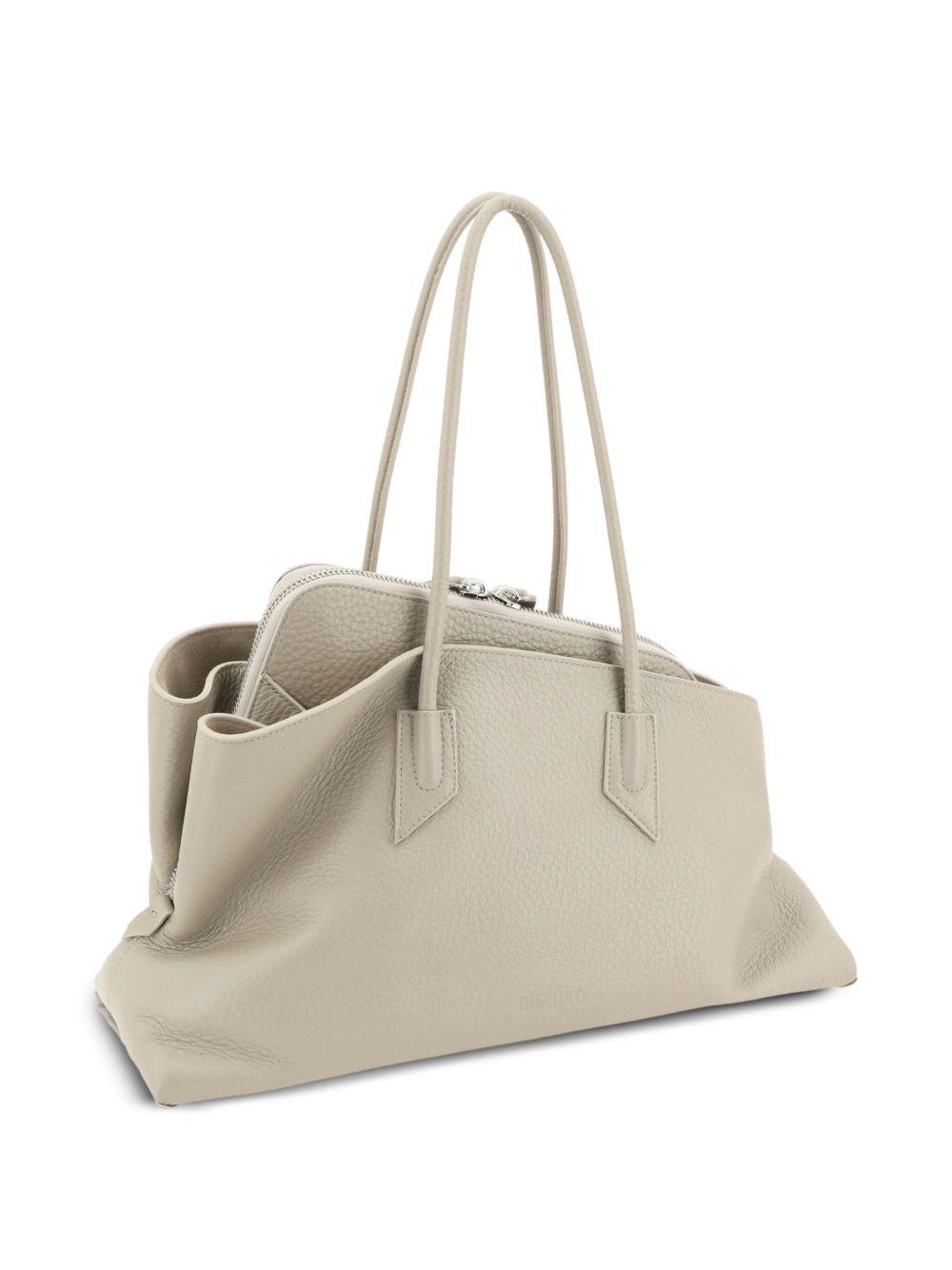 THE ATTICO Borsa a spalla 'La Passeggiata' in pelle beige 