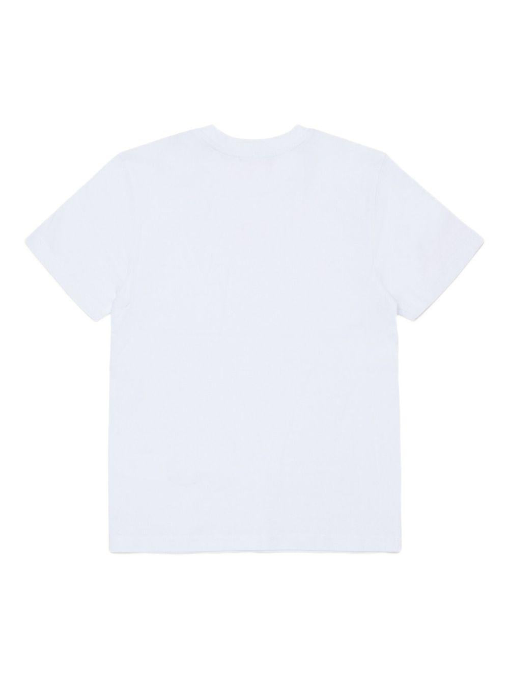 DIESEL T-shirt da bambino a maniche corte in cotone bianco 