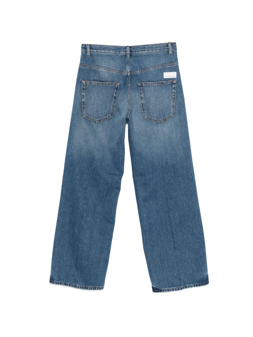 NINE IN THE MORNING Jeans Elsa in blu con effetto distressed 
