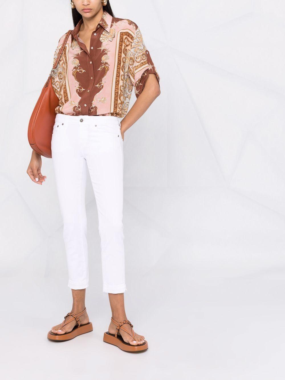 DONDUP Pantaloni skinny bianchi in cotone elasticizzato 