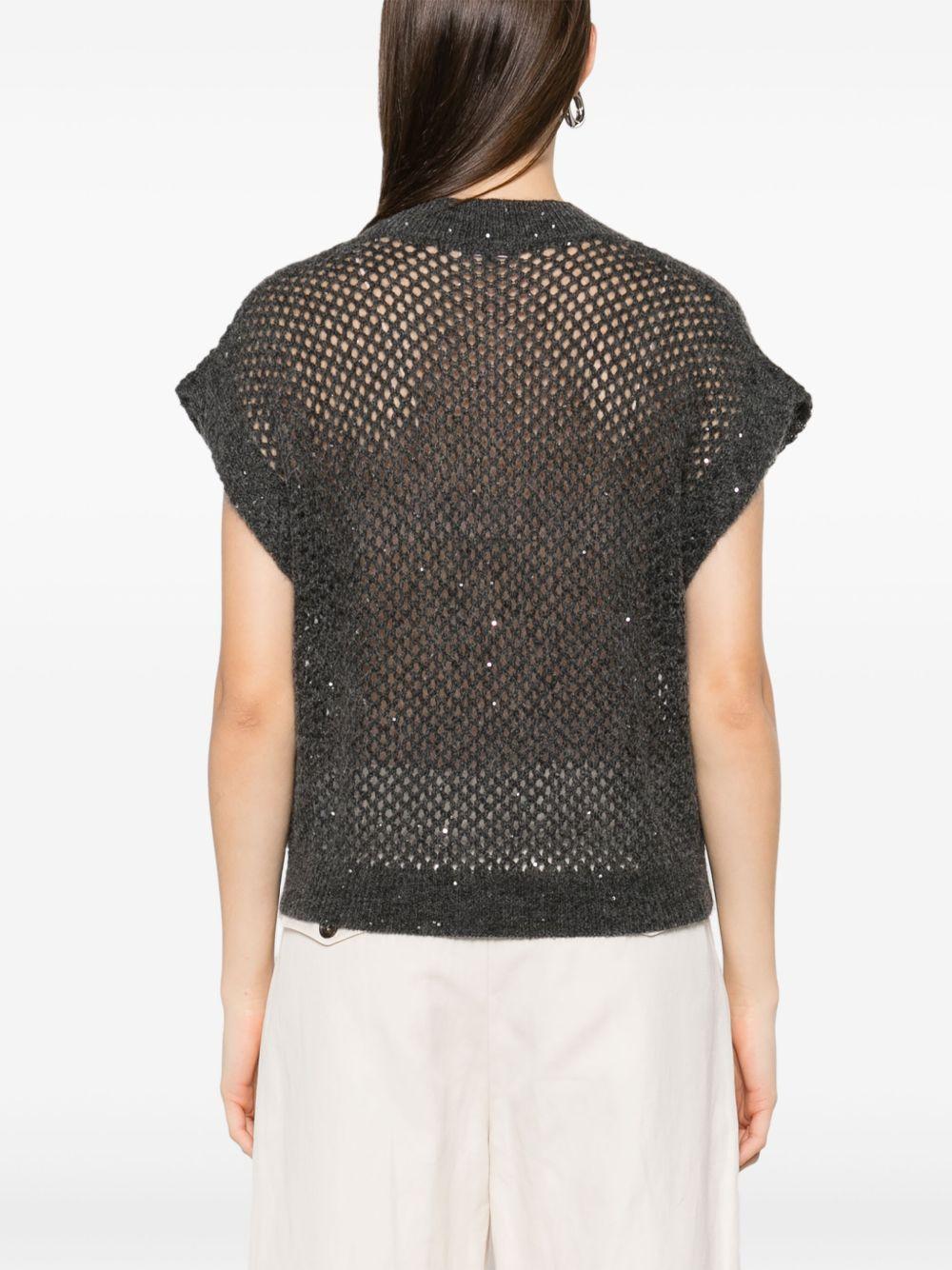 BRUNELLO CUCINELLI Maglia grigia con scollo a V 