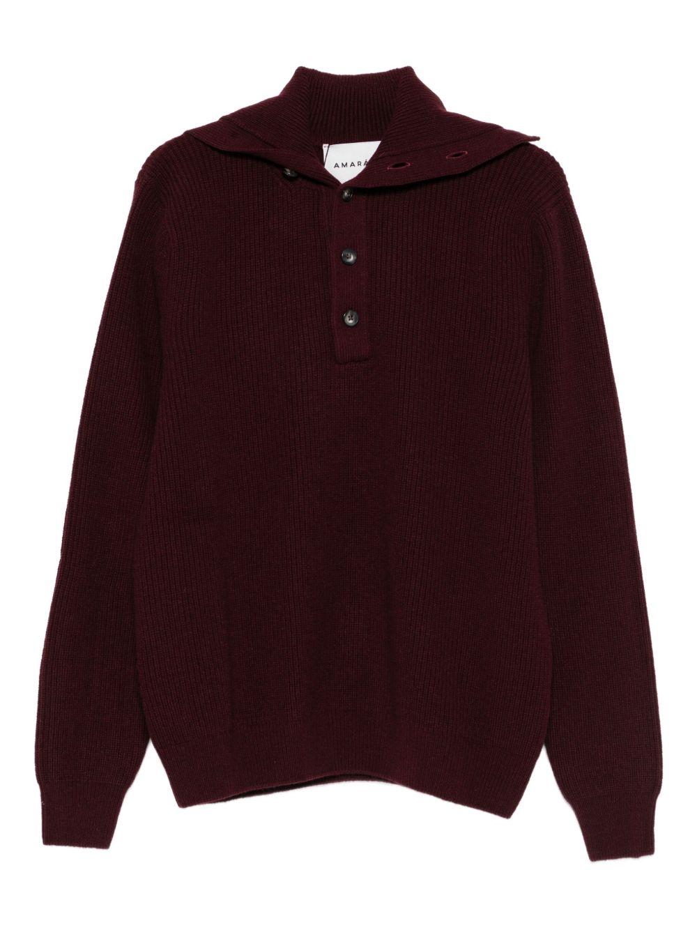 AMARANTO Maglia bordeaux con colletto 