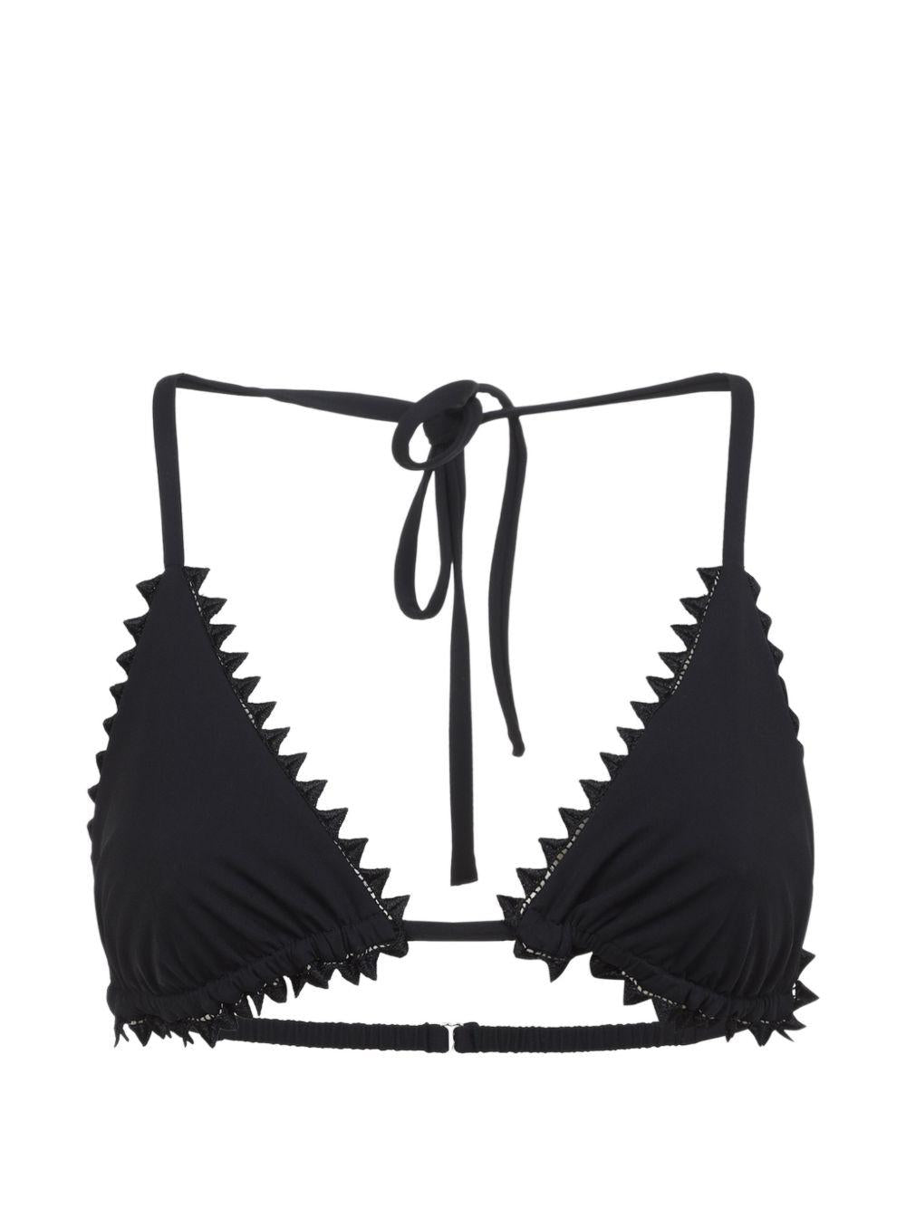 JACQUEMUS Top bikini Picot nero 