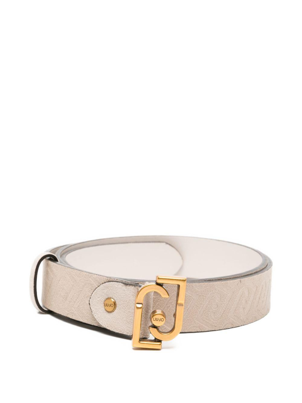 LIUJO Cintura beige con fibbia dorata 
