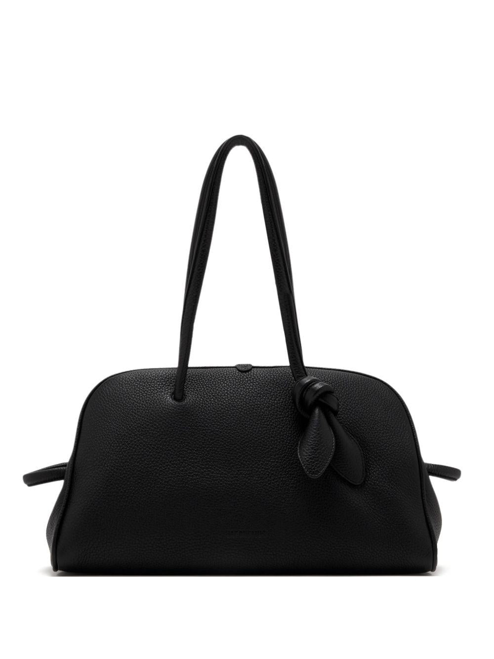 JACQUEMUS Borsa Tourism nera in pelle di vitello con dettaglio fiocco 