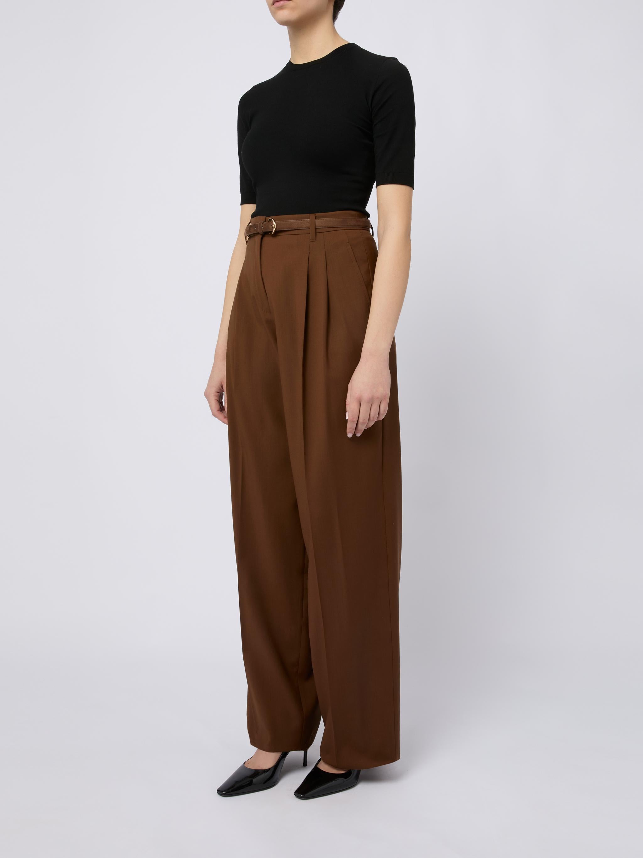 MAX MARA STUDIO Pantaloni Bacio con pinces e cintura in vita 