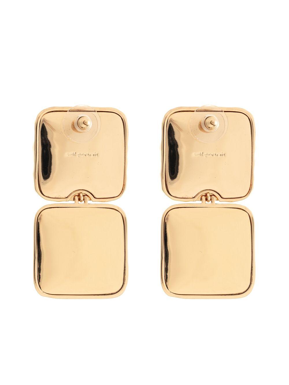SELF PORTRAIT Orecchini squadrati color oro 