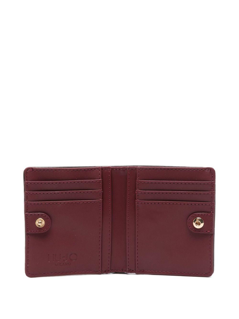LIUJO Portafoglio bordeaux in pelle granulata 