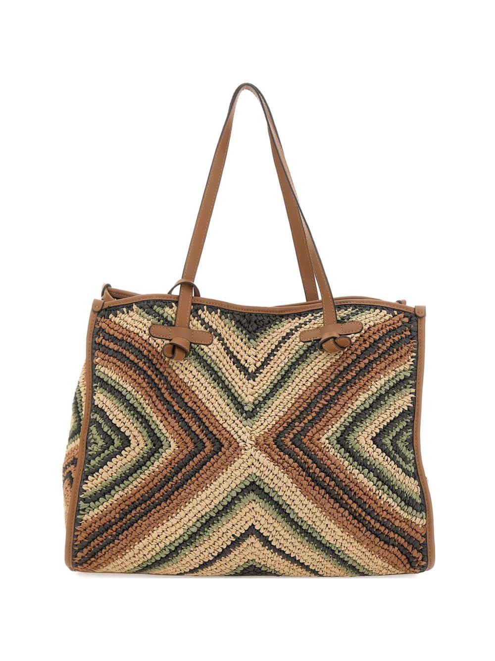 GIANNI CHIARINI Borsa shopping Marcella con stampa marrone 