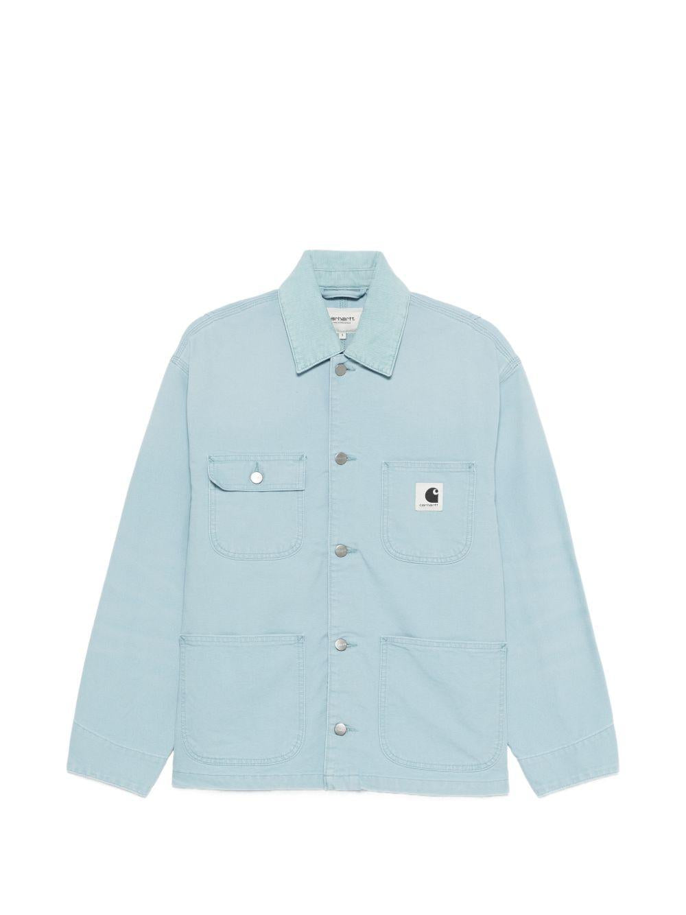 CARHARTT WIP Giacca in denim celeste con tasche e logo 