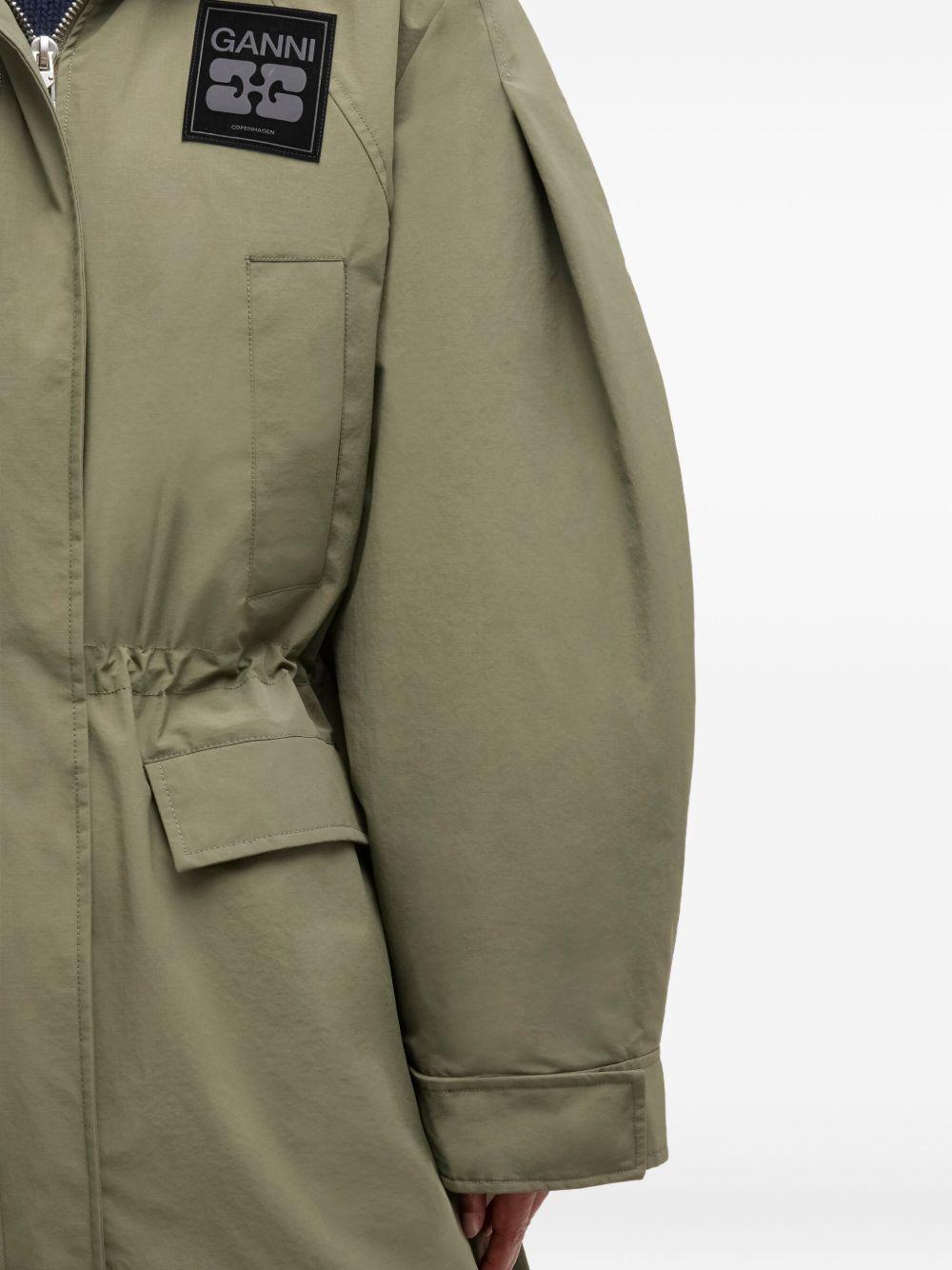 GANNI Parka verde 'Ripstop' 