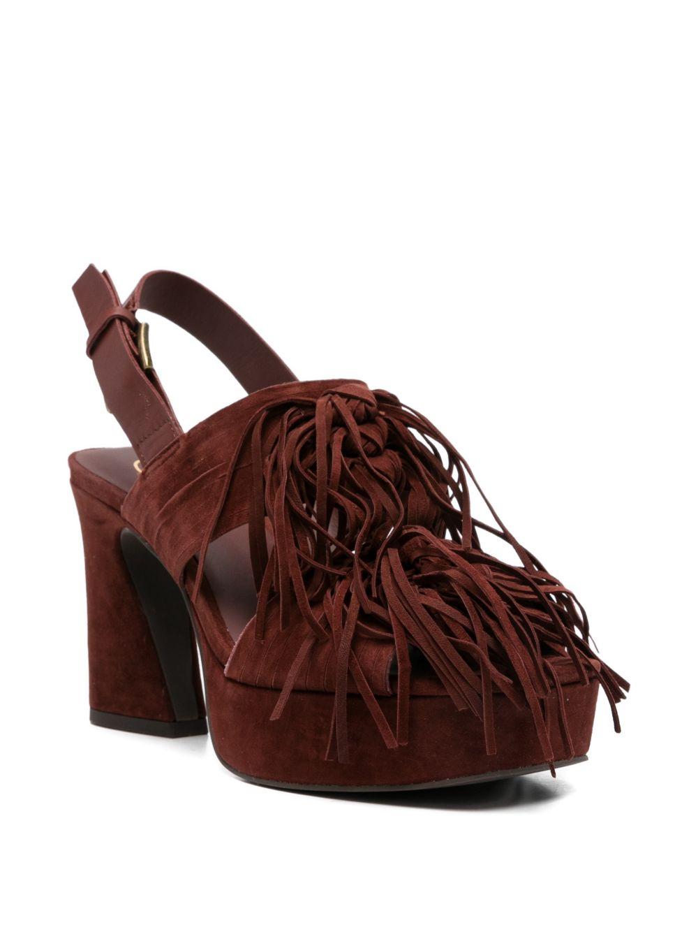 ASH Sandali Oprah con tacco e frange in suede 