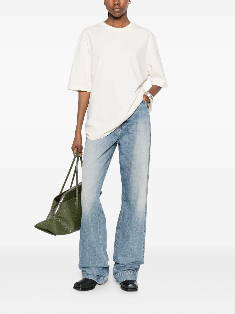 GOLDEN GOOSE T-shirt a maniche corte in cotone avorio 