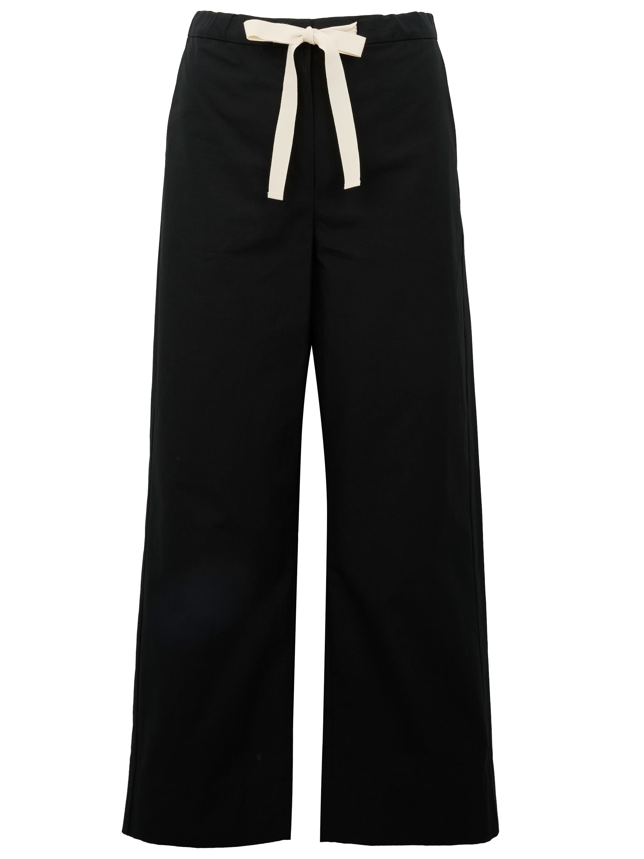 S MAX MARA Pantaloni Argento casual con fiocco bianco neri 