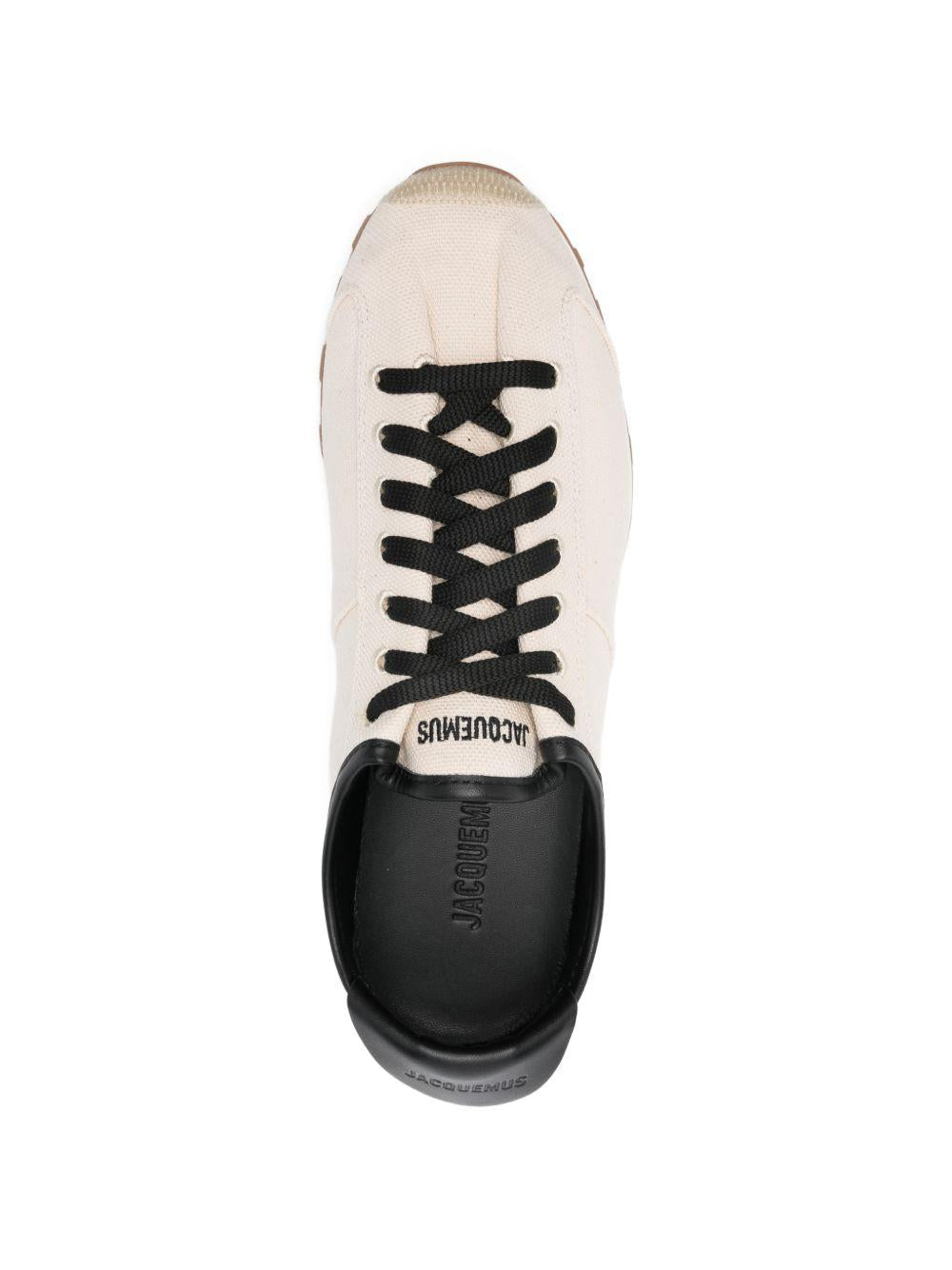 JACQUEMUS Sneakers Tennis beige in cotone organico 