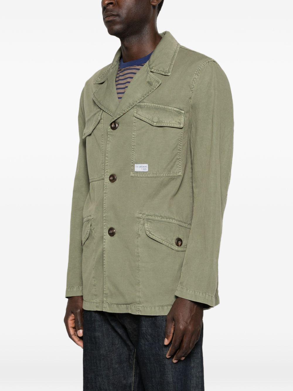 FAY Giacca verde con applicazione logo 