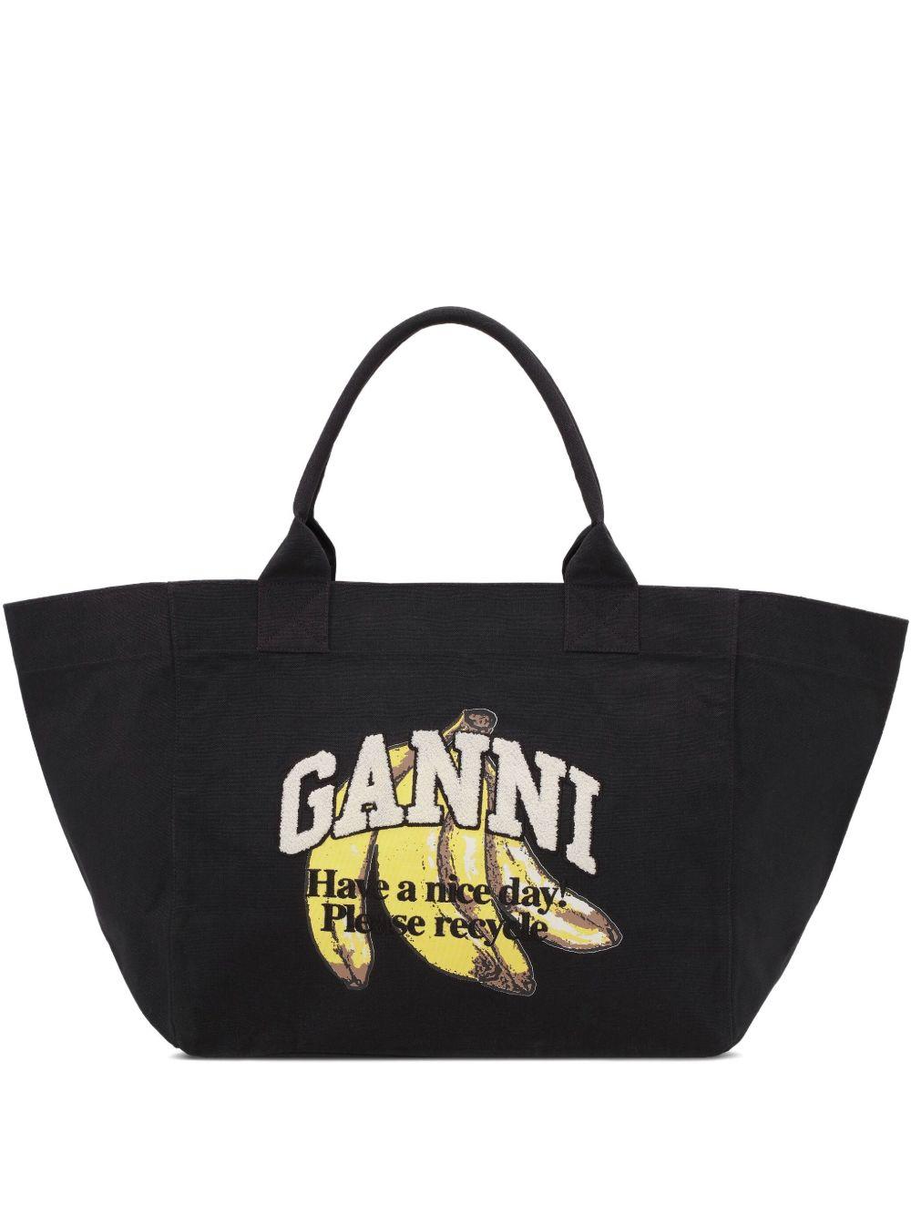 GANNI Borsa shopping 'XXL Banana Print Tote' 