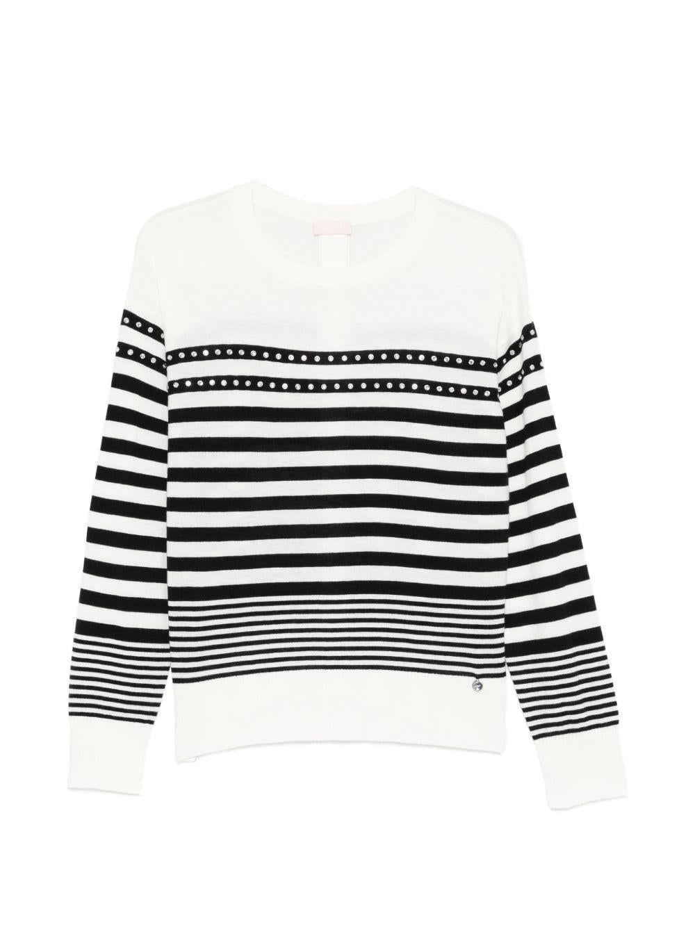 LIUJO Maglia bianca a righe nere 