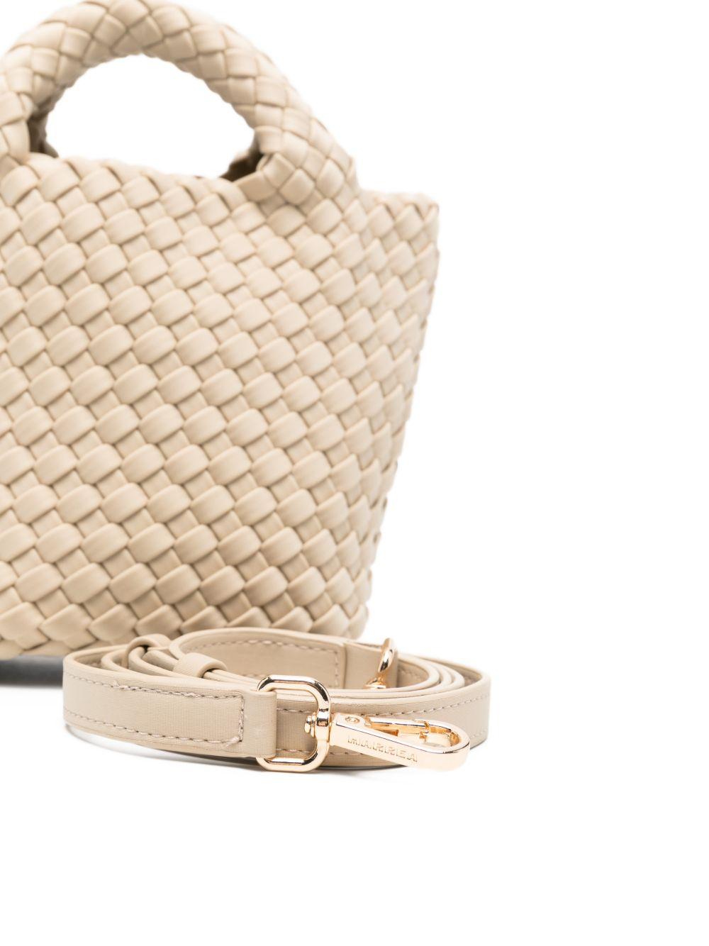 MARREA Borsa tracolla beige con texture intrecciata 