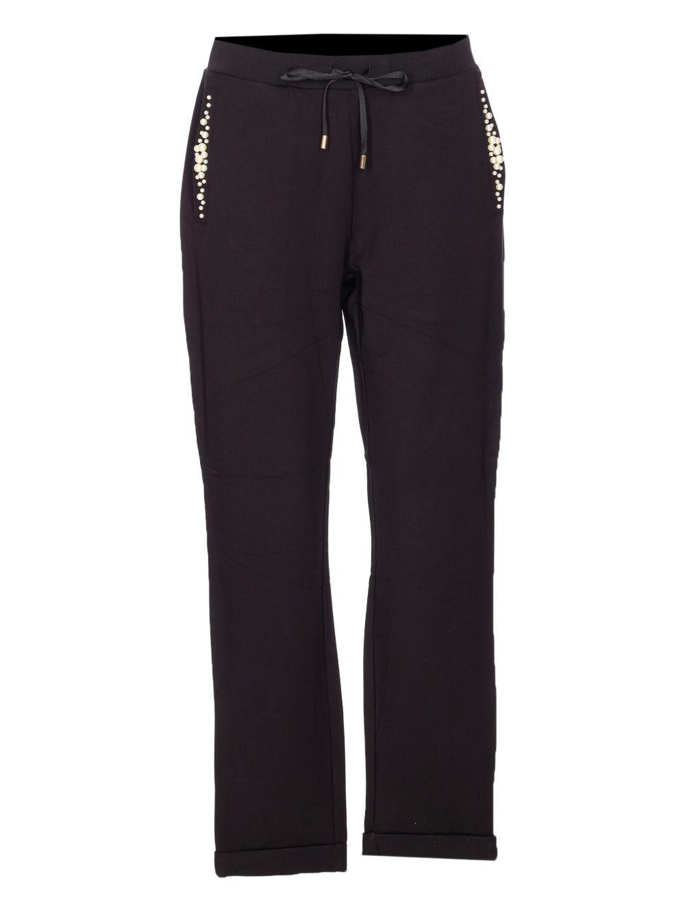LIUJO Pantaloni neri con tasche impreziosite 