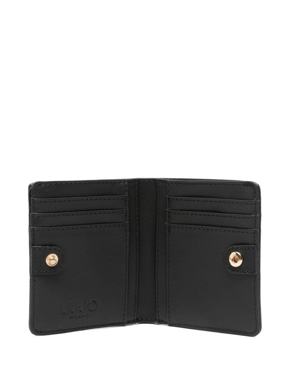 LIUJO Portafoglio nero in ecopelle granulata 