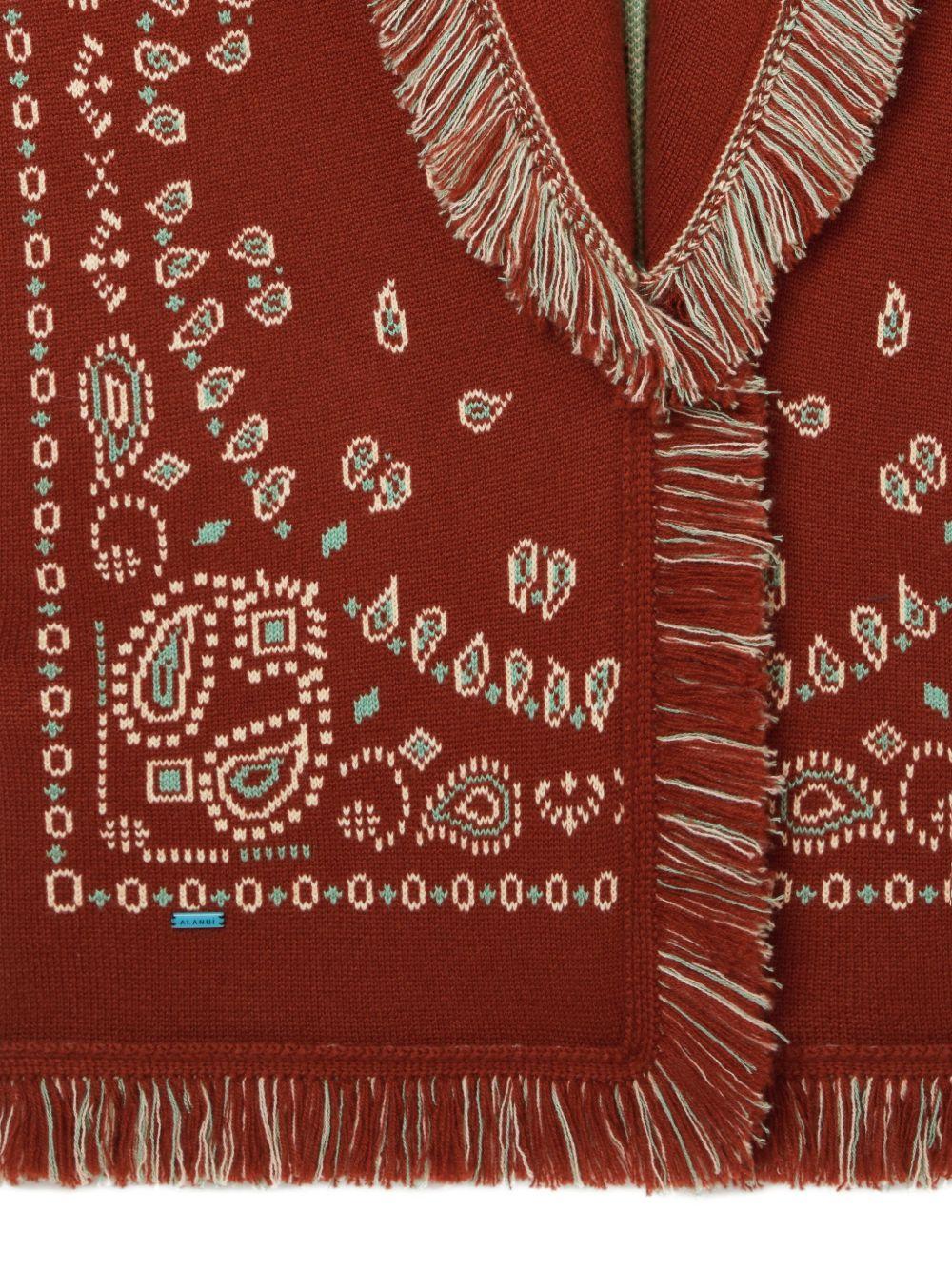 ALANUI Cardigan con cintura in vita a fantasia bandana 