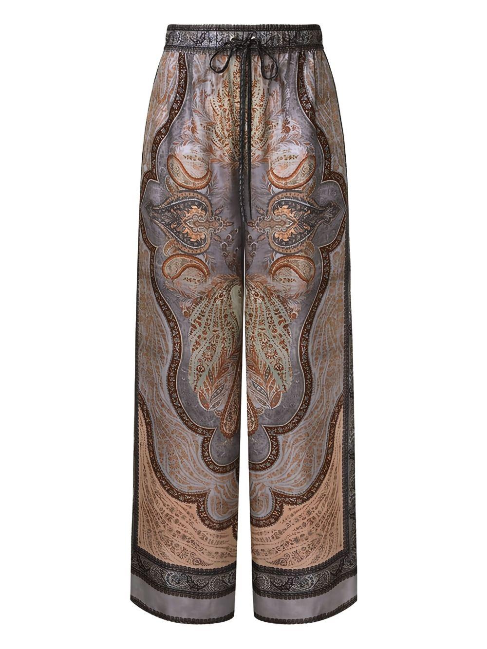 ZIMMERMANN Pantaloni in seta con fantasia 