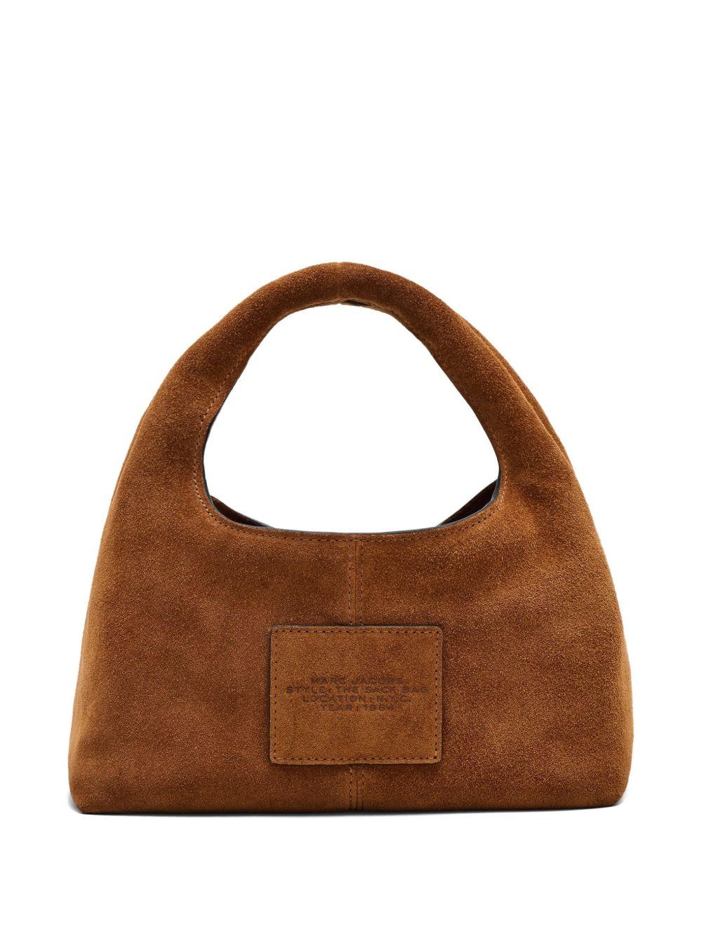 MARC JACOBS Borsa The Mini Sack in pelle scamosciata marrone 
