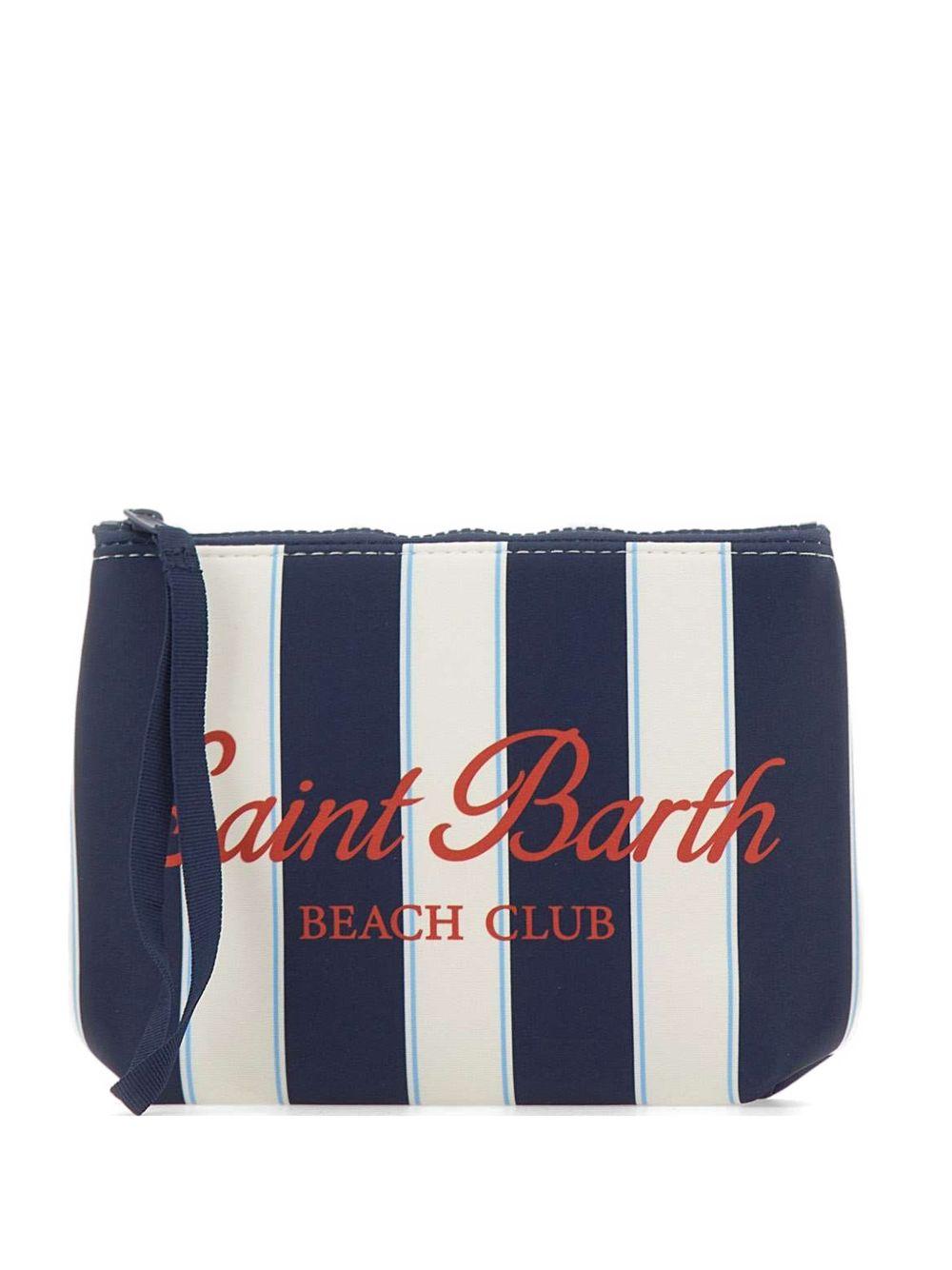 MC2 SAINT BARTH Pochette Aline a righe bianche e blu 