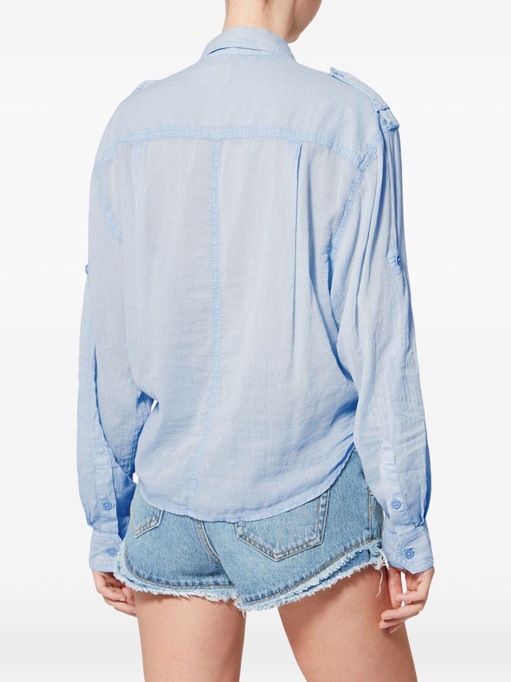 MARANT ETOILE Camicia in cotone celeste con nodo 