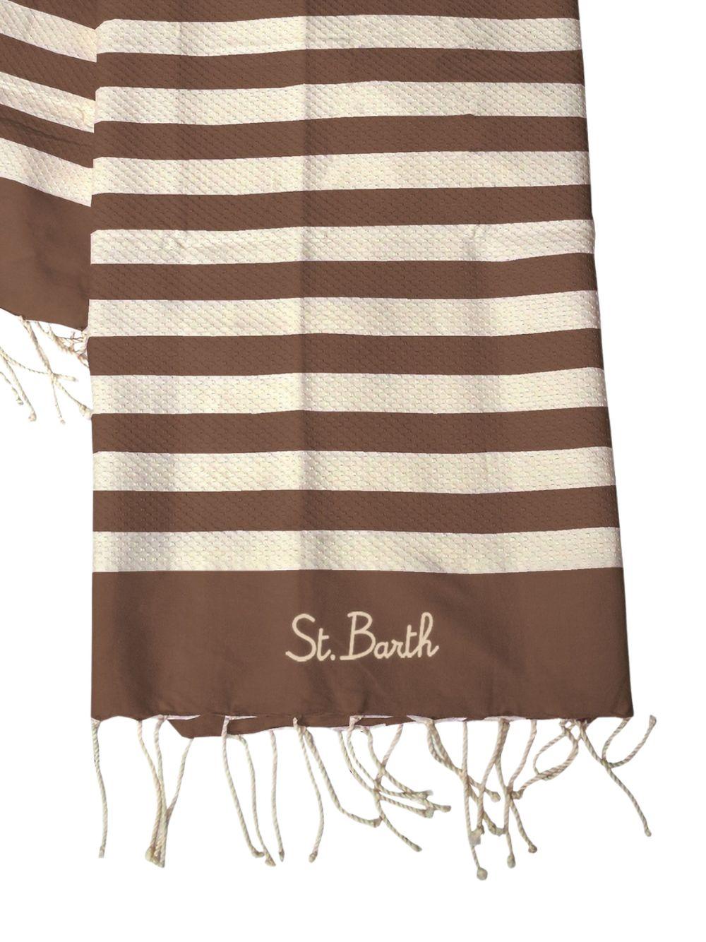MC2 SAINT BARTH Telo da mare Foutas a righe marroni 