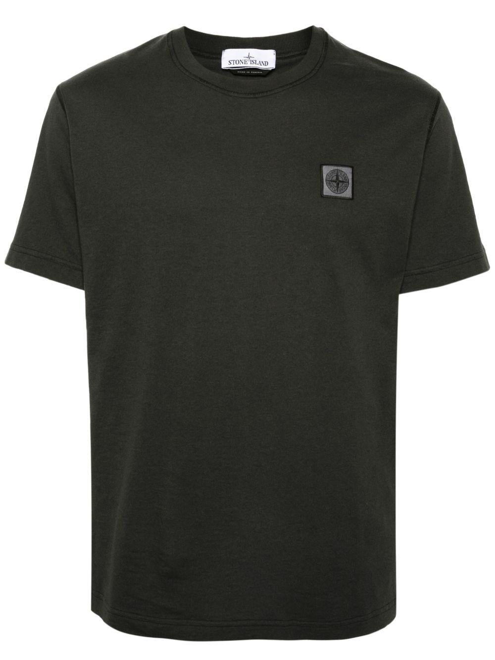 STONE ISLAND T-shirt girocollo in cotone con logo 