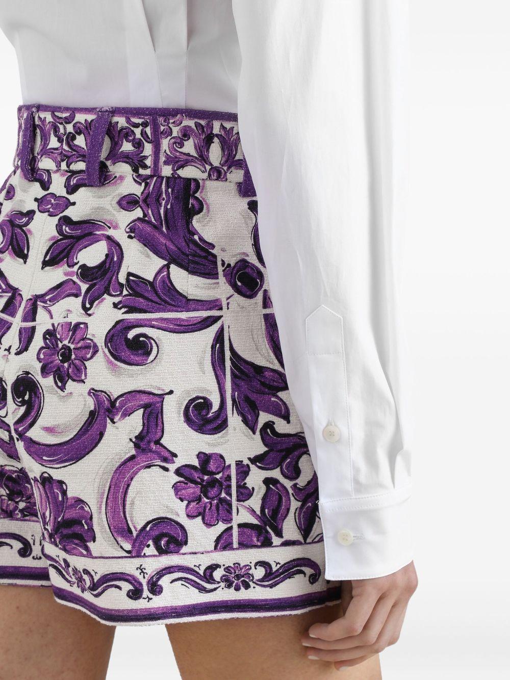 DOLCE e GABBANA Camicia crop in cotone bianco 