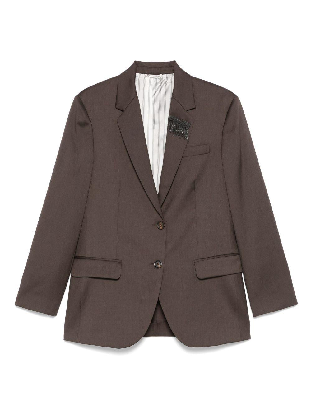 BRUNELLO CUCINELLI Blazer monopetto marrone 