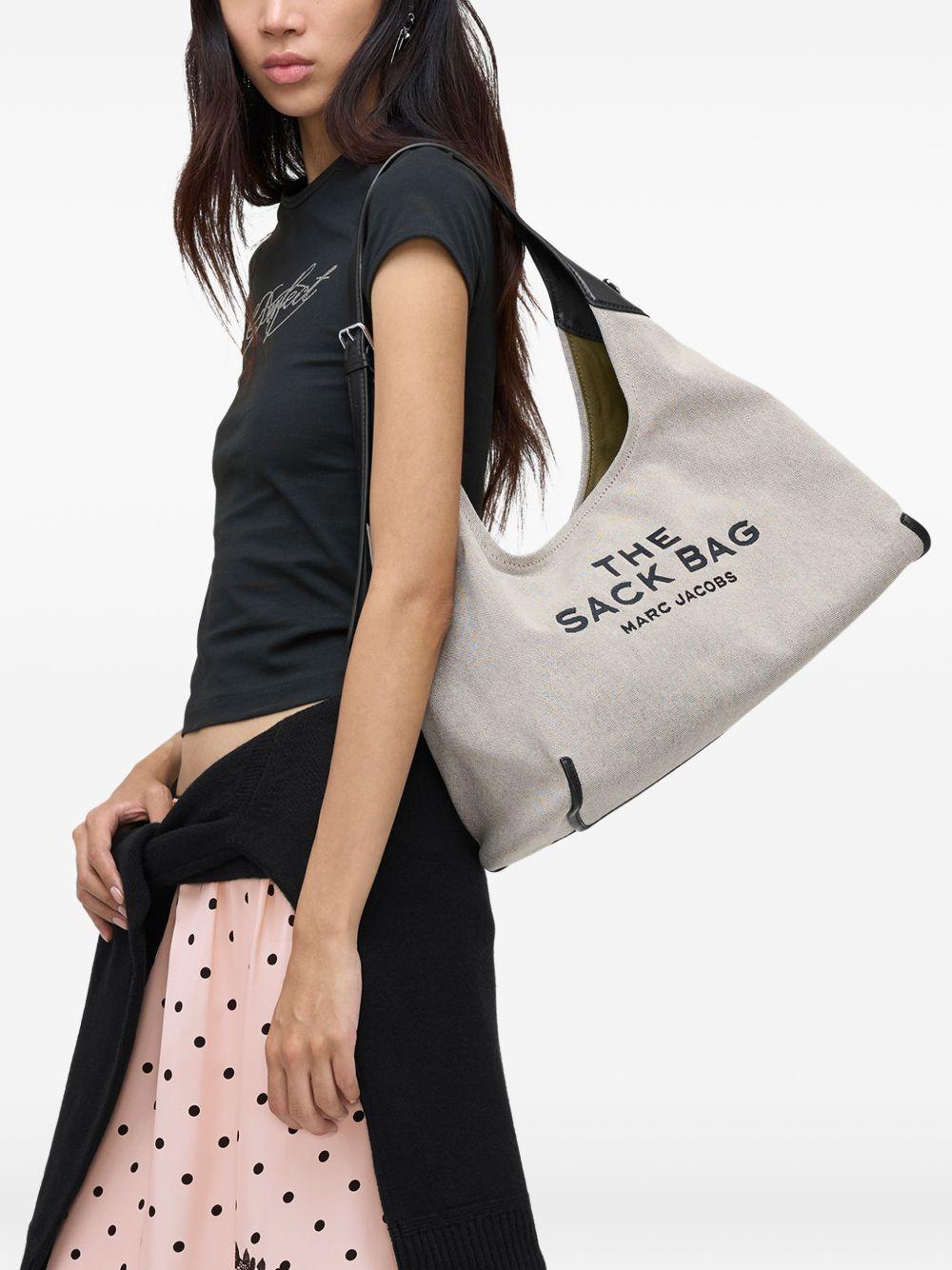 MARC JACOBS Borsa The Sack in cotone grigio 