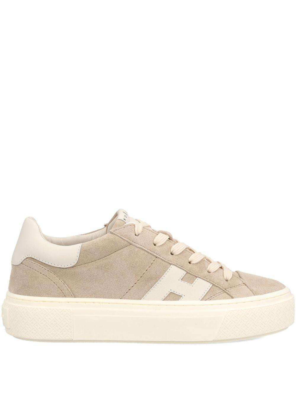 HOGAN Sneakers Crosswind Platform in pelle beige 
