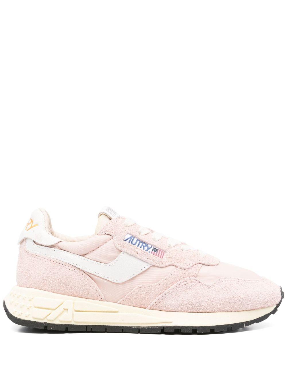 AUTRY Sneakers Reelwind rosa e bianco con camoscio 