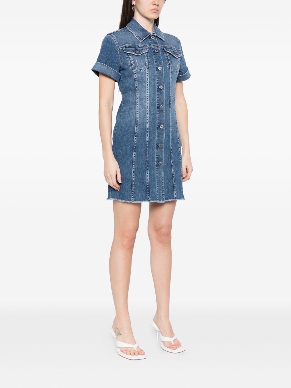 LIUJO Abito corto in blu jeans con tasche 
