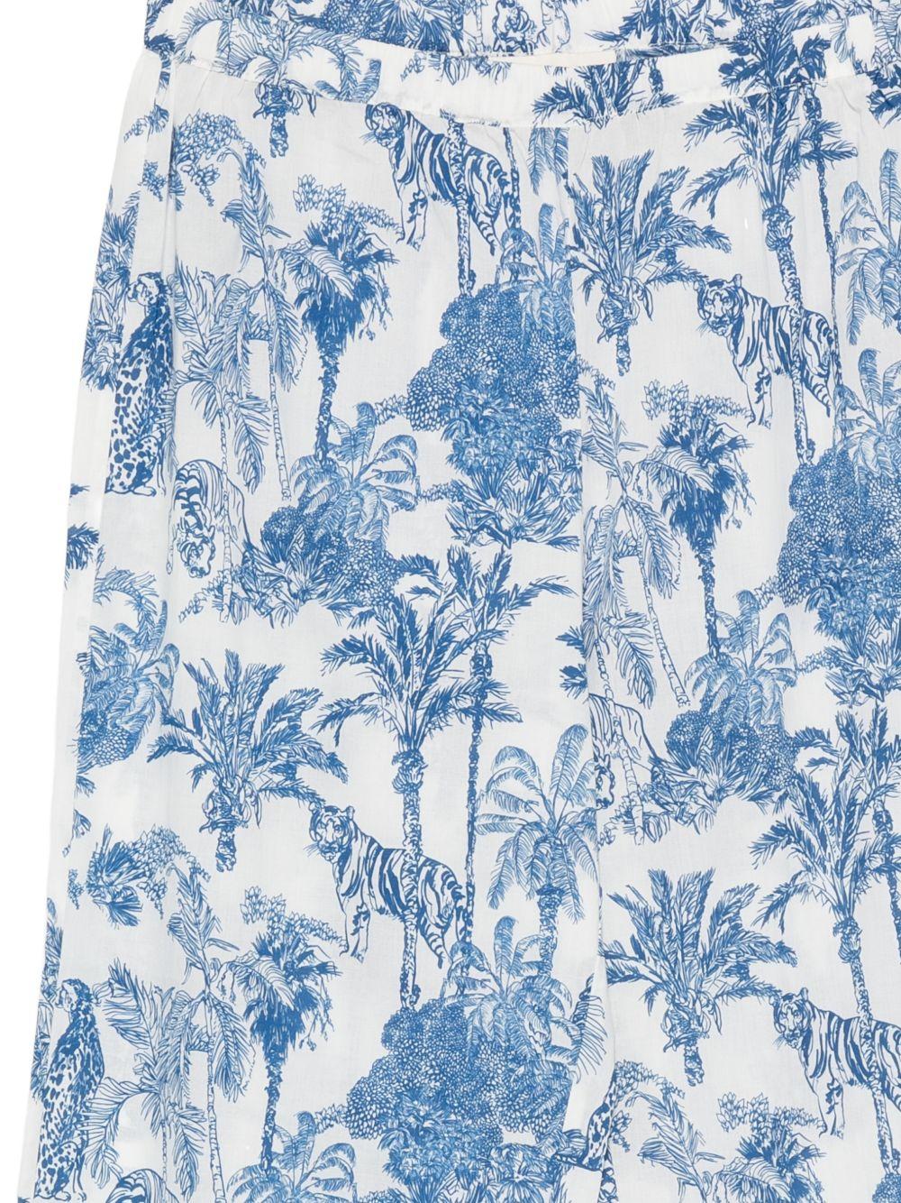 MC2 SAINT BARTH Pantaloni Inez in cotone con stampa azzurra 