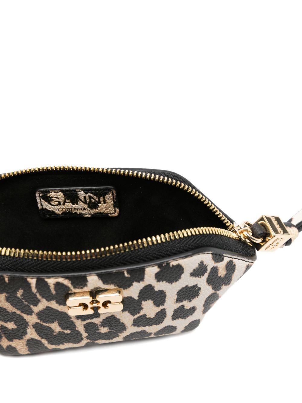 GANNI Portamonete Bou Coin leopardata 